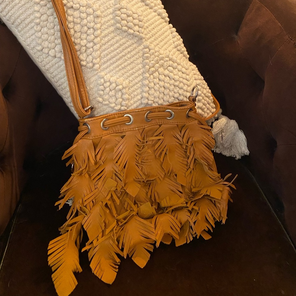 Feather fringe purse